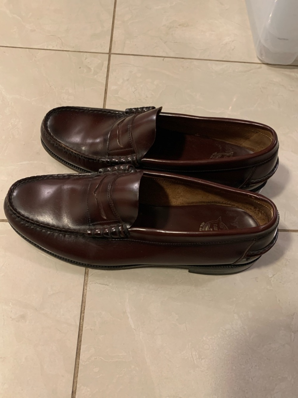 Classic Men's Penny Loafers in Dark Burgundy - Picture 3 of 5